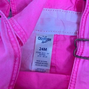 OshKosh B'gosh Bottoms - OshKosh B’Gosh • neon pink short overalls OshKosh B'gosh Bottoms - OshKosh B’Gosh • neon pink short overalls